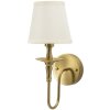 Lampada da parete Bucharest in ferro e tessuto oro e bianco 15x22x38 cm E14