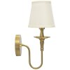 Lampada da parete Bucharest in ferro e tessuto oro e bianco 15x22x38 cm E14