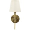 Lampada da parete Bucharest in ferro e tessuto oro e bianco 15x22x38 cm E14