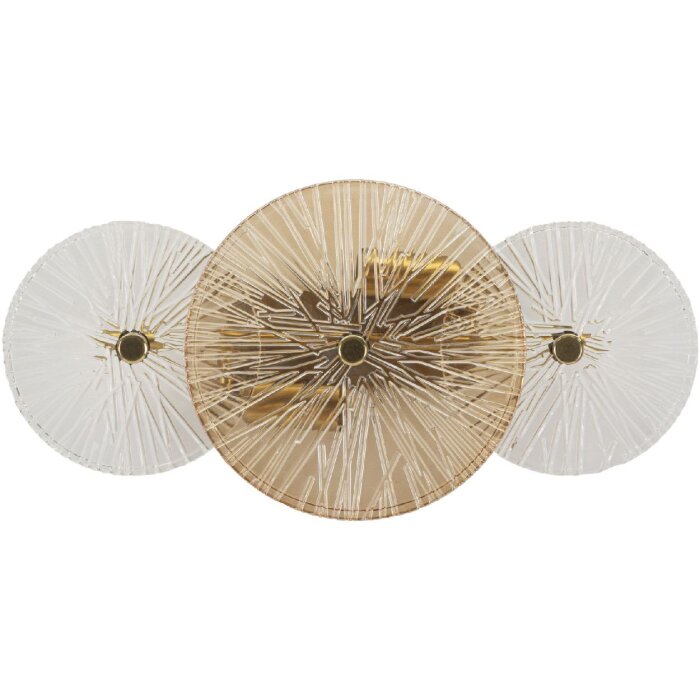 Applique Osaka Vetro Ferro 42x8x20 cm 2xE14 senza Lampadine Mauro Ferretti