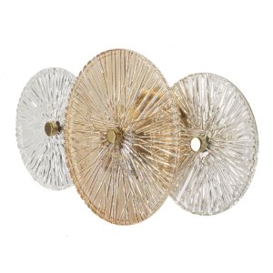 Applique Osaka Vetro Ferro 42x8x20 cm 2xE14 senza Lampadine Mauro Ferretti