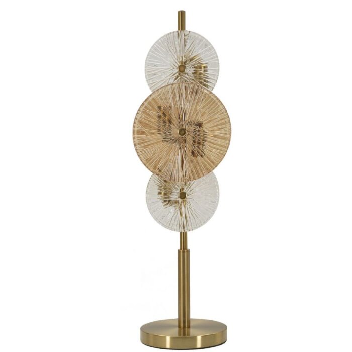 Mauro Ferretti Lampada da Tavolo Osaka Vetro Ferro 20x18x66 cm 3xE14 senza Lampadine