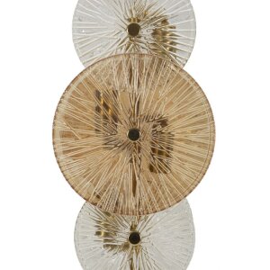 Mauro Ferretti Lampada da Tavolo Osaka Vetro Ferro 20x18x66 cm 3xE14 senza Lampadine