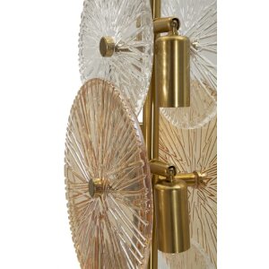Mauro Ferretti Lampada da Tavolo Osaka Vetro Ferro 20x18x66 cm 3xE14 senza Lampadine