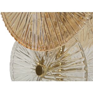 Mauro Ferretti Lampada da Tavolo Osaka Vetro Ferro 20x18x66 cm 3xE14 senza Lampadine