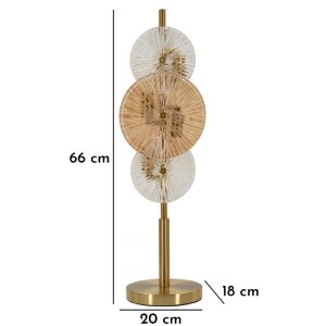 Mauro Ferretti Lampada da Tavolo Osaka Vetro Ferro 20x18x66 cm 3xE14 senza Lampadine