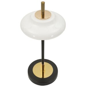 Lampada da Tavolo Vintage in Vetro e Ferro Mauro Ferretti Ø22x46 cm E14 senza Lampadina