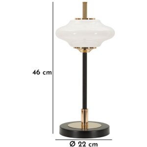 Lampada da Tavolo Vintage in Vetro e Ferro Mauro Ferretti Ø22x46 cm E14 senza Lampadina