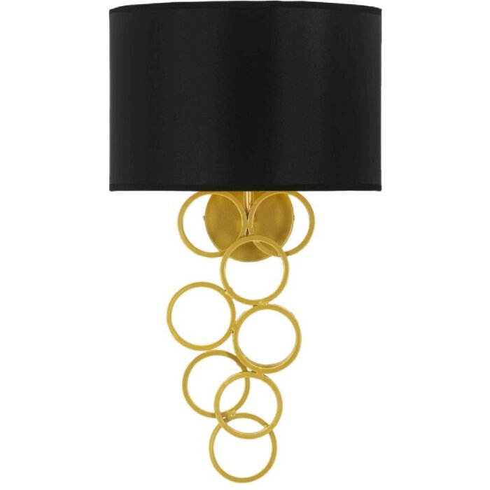 Applique Rich oro nero Mauro Ferretti 30x20x50 cm E27 senza lampadina