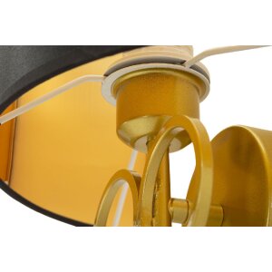 Applique Rich oro nero Mauro Ferretti 30x20x50 cm E27 senza lampadina