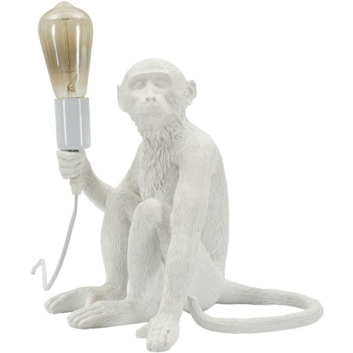 Lampada da tavolo Affe seduto bianco 33x33x32 cm E27 senza lampadina Mauro Ferretti
