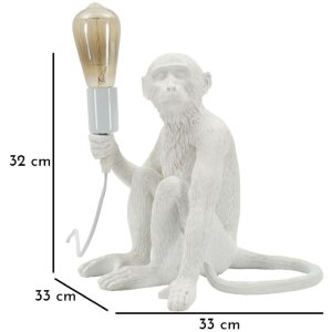 Lampada da tavolo Affe seduto bianco 33x33x32 cm E27 senza lampadina Mauro Ferretti