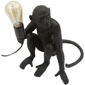 Lampada da tavolo Scimmia seduta Nera 33x33x32 cm Mauro Ferretti E27 senza lampadina