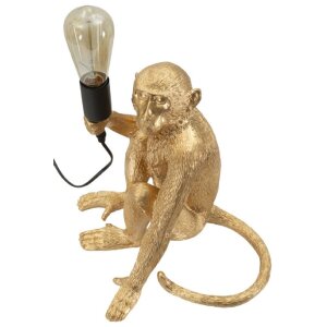 Lampada da tavolo Scimmia Seduta Oro Mauro Ferretti 33x33x32 cm E27 senza Lampadina