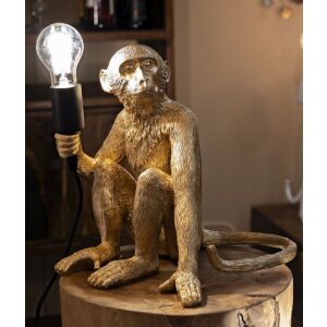 Lampada da tavolo Scimmia Seduta Oro Mauro Ferretti 33x33x32 cm E27 senza Lampadina