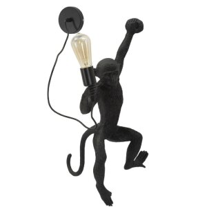 Lampada da Parete Scimmia nera Mauro Ferretti 32x32x64 cm...