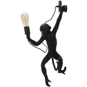 Lampada da Parete Scimmia nera Mauro Ferretti 32x32x64 cm E27 senza lampadina