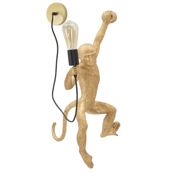 Lampada da parete Scimmia oro Mauro Ferretti 32x32x64 cm E27 senza lampadina