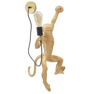 Lampada da parete Scimmia oro Mauro Ferretti 32x32x64 cm...