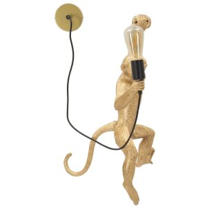 Lampada da parete Scimmia oro Mauro Ferretti 32x32x64 cm E27 senza lampadina