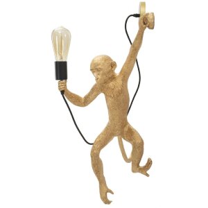 Lampada da parete Scimmia oro Mauro Ferretti 32x32x64 cm E27 senza lampadina