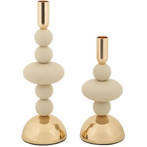 Mauro Ferretti Portacandele Galaxy crema – Set da 2...