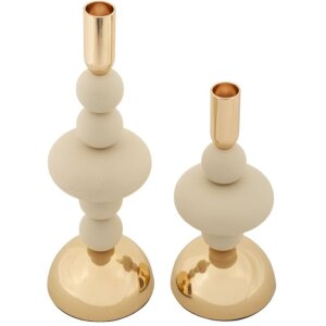 Mauro Ferretti Portacandele Galaxy crema – Set da 2...
