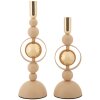 Mauro Ferretti portacandele Saturn rosa – Set da 2 Ø 10x27 cm e Ø 10x33 cm