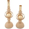 Mauro Ferretti portacandele Saturn rosa – Set da 2 Ø 10x27 cm e Ø 10x33 cm
