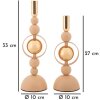 Mauro Ferretti portacandele Saturn rosa – Set da 2 Ø 10x27 cm e Ø 10x33 cm