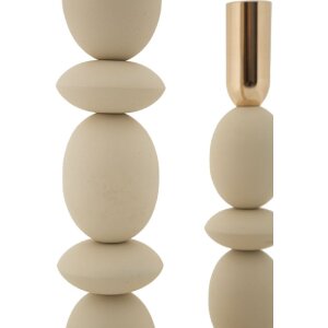 Set di 2 portacandele Shuttle crema Mauro Ferretti Ø 10x25 cm e Ø 10x33,5 cm
