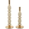 Set di 2 portacandele Shuttle crema Mauro Ferretti Ø 10x25 cm e Ø 10x33,5 cm