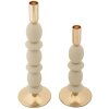 Set di 2 portacandele Shuttle crema Mauro Ferretti Ø 10x25 cm e Ø 10x33,5 cm