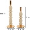 Set di 2 portacandele Shuttle crema Mauro Ferretti Ø 10x25 cm e Ø 10x33,5 cm