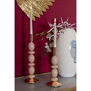Mauro Ferretti Portacandele Shuttle rosa – Set da 2 Ø 10x25 cm e Ø 10x33,5 cm