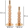 Mauro Ferretti Portacandele Shuttle rosa – Set da 2 Ø 10x25 cm e Ø 10x33,5 cm