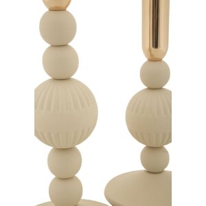 Portacandele Aster crema Mauro Ferretti – Set da 2 Ø 10x20 cm e Ø 10x25,5 cm