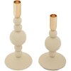 Portacandele Aster crema Mauro Ferretti – Set da 2 Ø 10x20 cm e Ø 10x25,5 cm