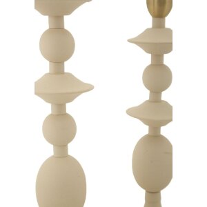 Portacandele Gemini crema Mauro Ferretti – Set da 2 Ø 10x29 cm e Ø 10x33 cm