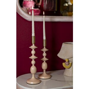 Mauro Ferretti portacandele Gemini rosa – set da 2 Ø 10x29 cm e Ø 10x33 cm