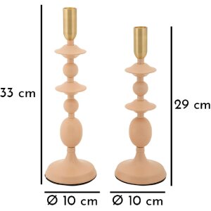 Mauro Ferretti portacandele Gemini rosa – set da 2 Ø 10x29 cm e Ø 10x33 cm