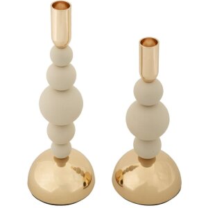 Mauro Ferretti portacandele Bolly crema – Set da 2...