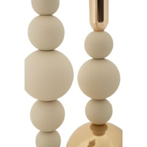 Mauro Ferretti portacandele Bolly crema – Set da 2 Ø 10x24 cm e Ø 10x29,5 cm