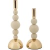 Mauro Ferretti portacandele Bolly crema – Set da 2 Ø 10x24 cm e Ø 10x29,5 cm