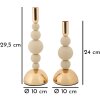 Mauro Ferretti portacandele Bolly crema – Set da 2 Ø 10x24 cm e Ø 10x29,5 cm
