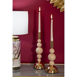 Mauro Ferretti portacandele Bolly rosa – set da 2 Ø 10x24 cm e Ø 10x29,5 cm