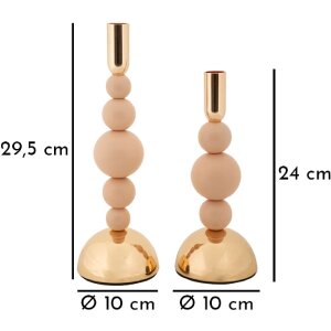 Mauro Ferretti portacandele Bolly rosa – set da 2 Ø 10x24 cm e Ø 10x29,5 cm