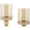 Mauro Ferretti Portacandele Glassy crema – Set da 2 Ø 10x32 cm e Ø 10x36 cm
