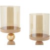 Portacandele in vetro Glassy rosa – Set da 2 Ø 10x32 cm e Ø 10x36 cm
