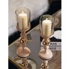Portacandele in vetro Glassy rosa – Set da 2 Ø 10x32 cm e Ø 10x36 cm